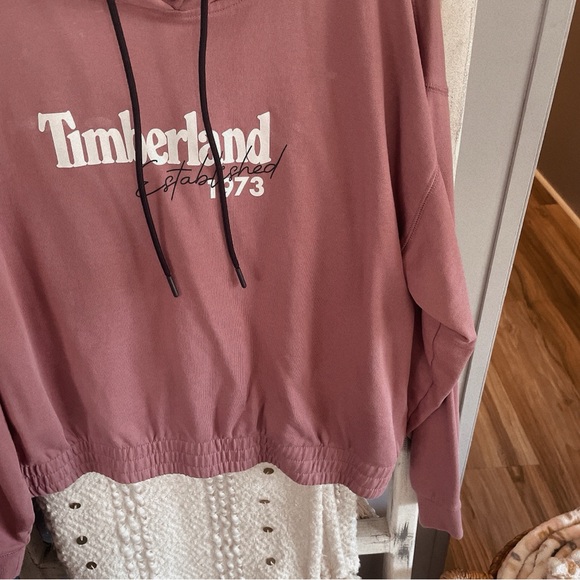Pink Timberland Hoodie Cropped Size XL - Picture 4 of 8